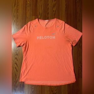 Nike Running Mens Size XL Peleton Performance Orange Short Sleeve Jersey Shirt